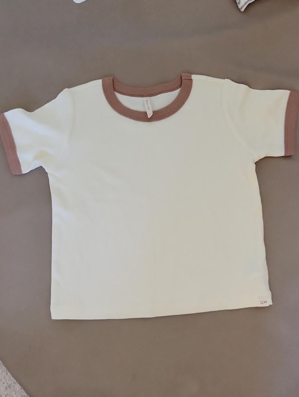 Quincy Mae Cream Tee - 4-5Y